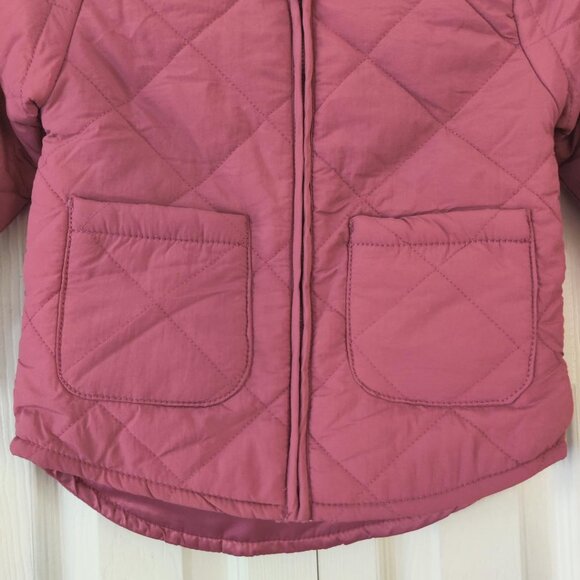 OshKosh B'gosh Pink Quilted Toddler Jacket Zippered Pockets Size 5T - Picture 4 of 4